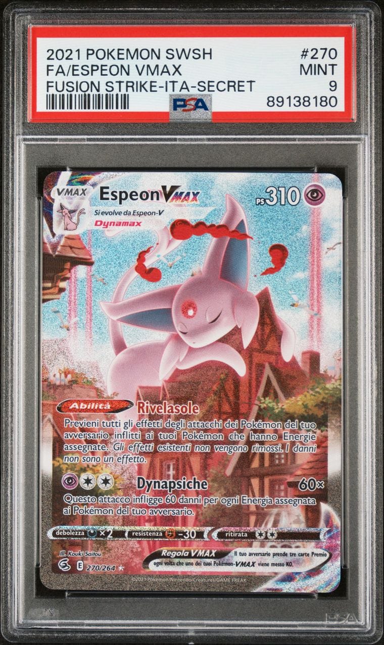 2021 POKEMON FA/ESPEON VMAX COLPO FUSIONE ITA #270 PSA 9