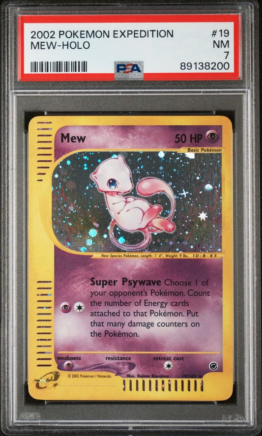 2002 POKEMON EXPEDITION MEW HOLO ENG #19 PSA 7