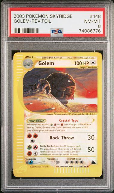 2003 POKEMON SKYRIDGE GOLEM REV. FOIL ENG #148 PSA 8