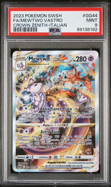 2023 POKEMON SWSH FA/MEWTWO VASTRO ZENIT REGALE ITA #GG44 PSA 9